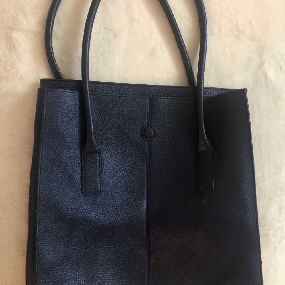 J. Crew Navy Leather Tote Bag